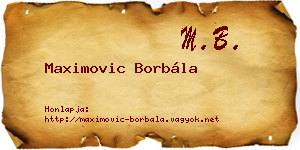 Maximovic Borbála névjegykártya